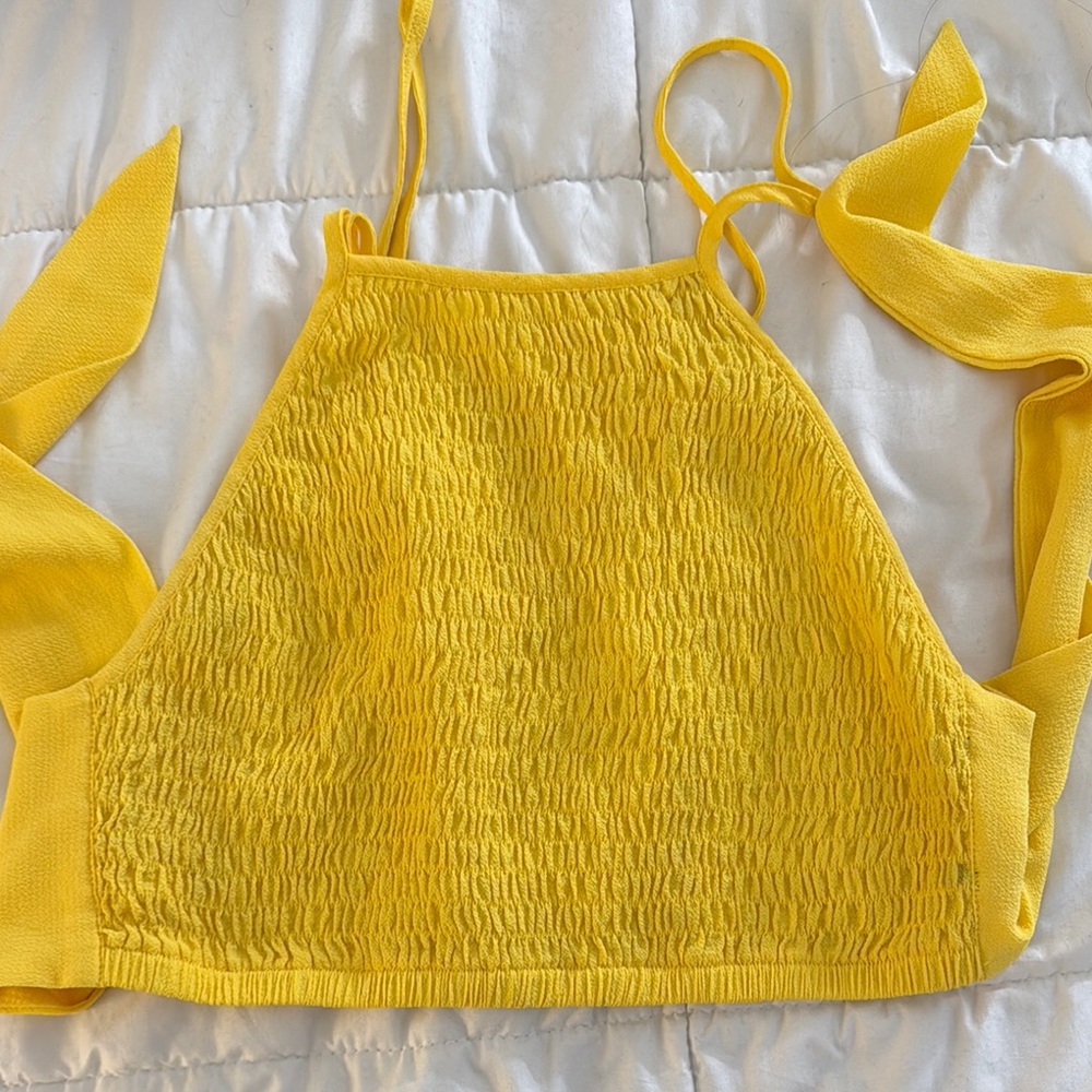 Yellow Smocked Halter Top